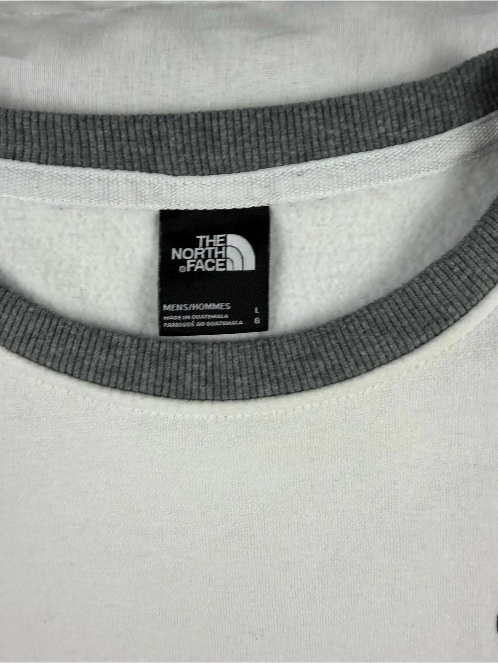 The North Face Colorblock Fleece Crewneck Sweatshirt White Black Gray Large